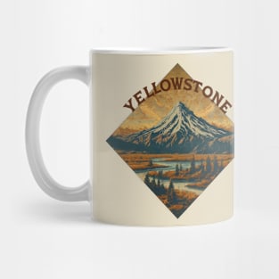 Majestic Yellowstone Mountain Landscape - Vintage Artistry Design Mug